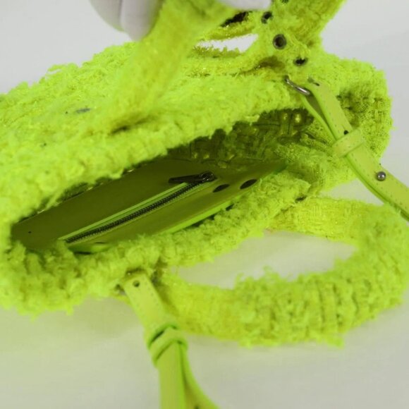 BALENCIAGA Bistro XXS Hand Bag Wool 2way Yellow Silver - Picture 9 of 15